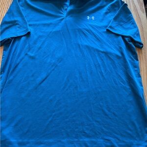 Men’s Under Armour Polo Shirt Loose Fit Heat Gear Blue/green XL Short Sleeve